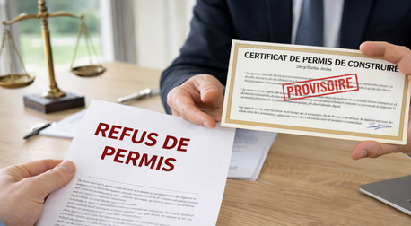 Référé suspension après refus de permis de construire : illustration d’une décision judiciaire ordonnant la délivrance provisoire d’un certificat de permis de construire tacite.