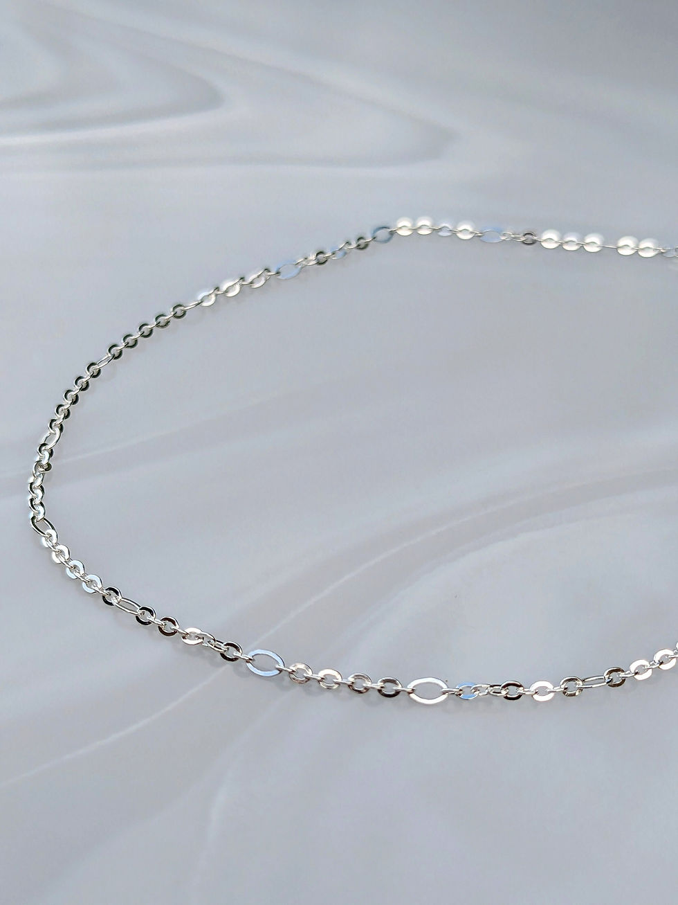 Thumbnail: sparkly figaro chain silver jewellery