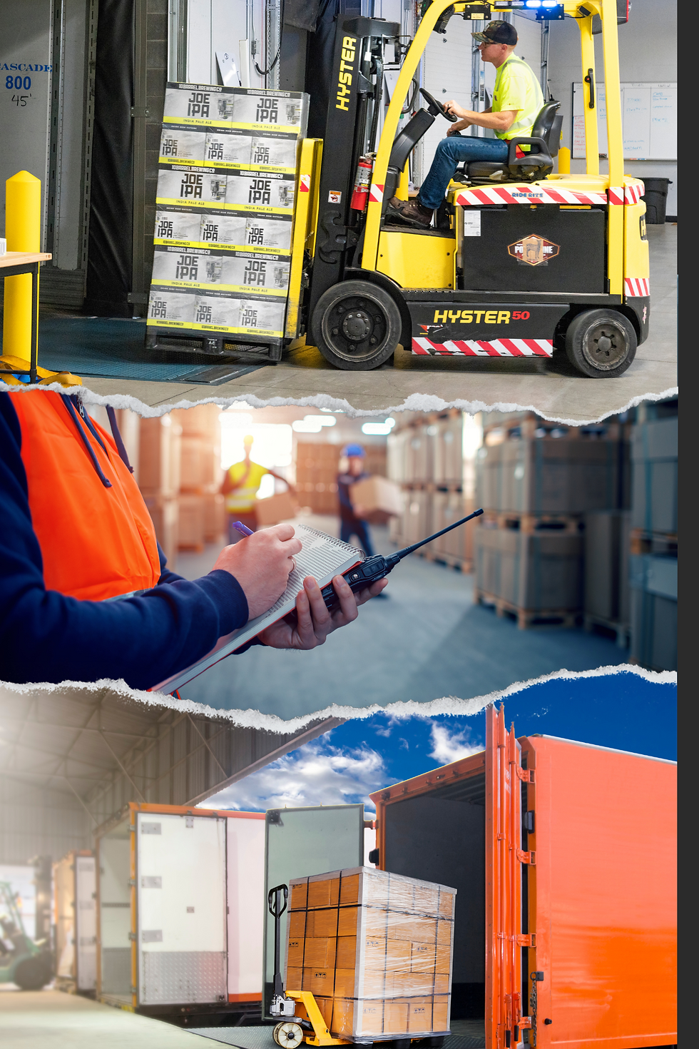 Loading and Unloading trucks, pallet leaners,