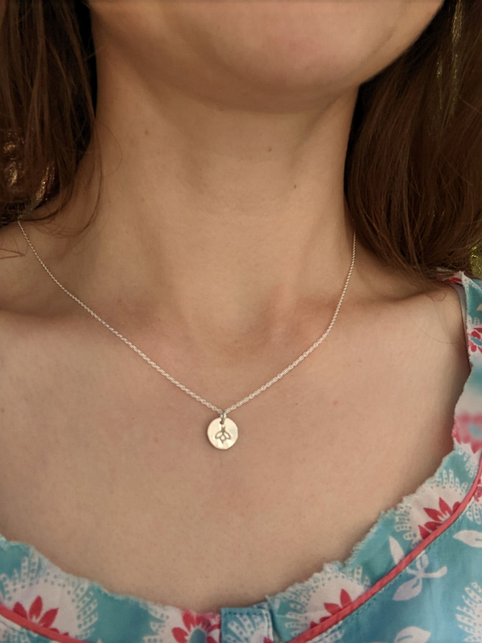 sterling silver bee necklace