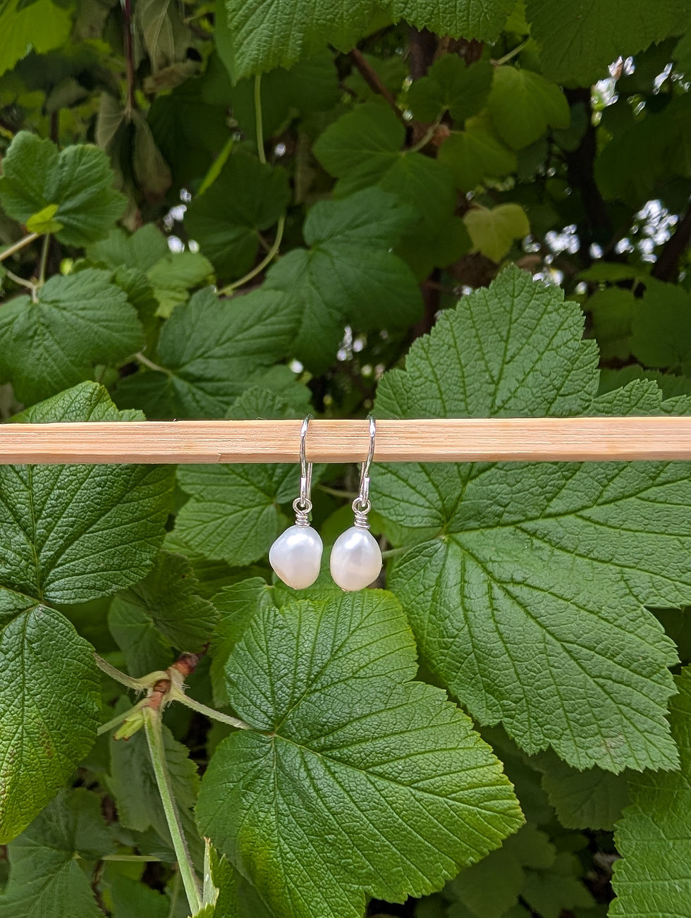 Thumbnail: sterling silver freshwater pearl wearrings