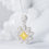 Thumbnail: 18K White and Yellow Gold Diamond Cushion-Cut Sunflower Necklace