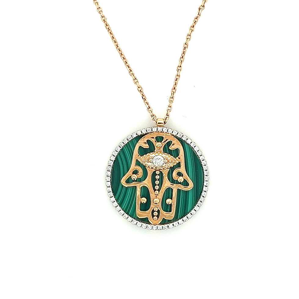 Thumbnail: 18 K Rose Gold Malachite Necklace