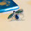 Thumbnail: 18k White Gold Green Garnet & Sapphire Bee Ring