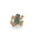 Thumbnail: 18K Rose Gold Frog Ring with Diamonds & Green Garnets