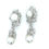 Thumbnail: 18K White Gold Pearl Earrings with Diamonds