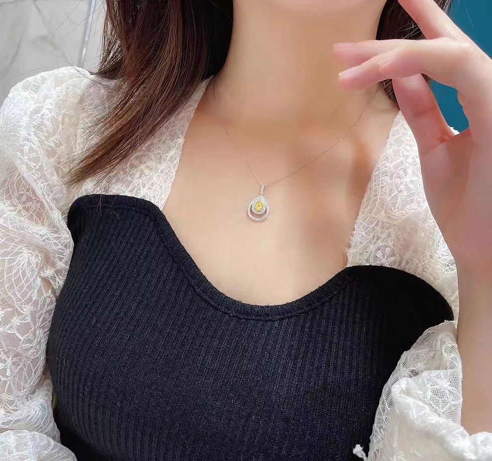 Thumbnail: 18K White Gold Yellow Necklace