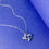 Thumbnail: 18K White Gold Diamond Hollow Square Necklace