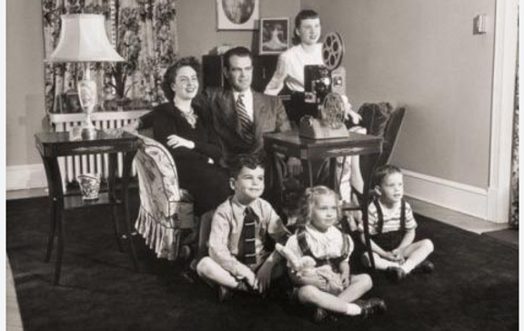 Old days of watching family tv.