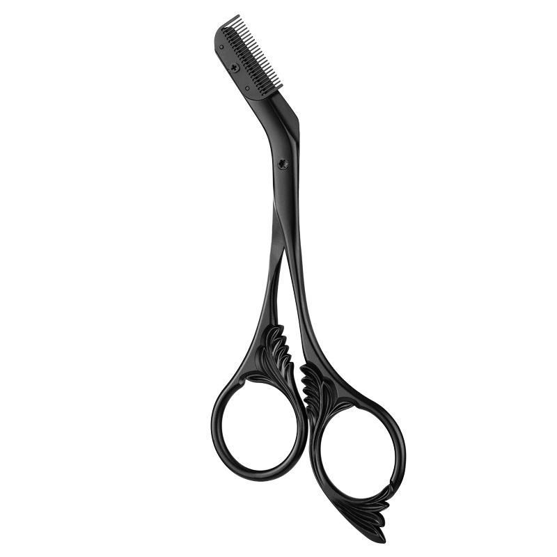 Thumbnail: 1pc New Stainless Steel Eyebrow Scissors With Comb Precision Shaping & Grooming 
