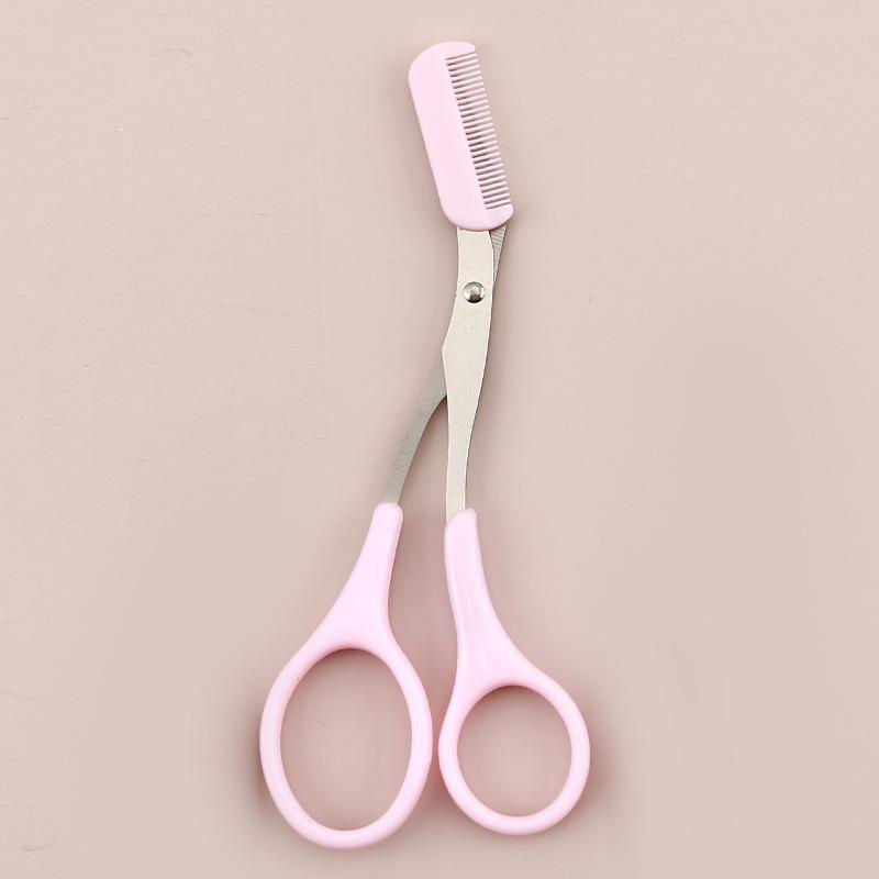Thumbnail: 1pc New Stainless Steel Eyebrow Scissors With Comb Precision Shaping & Grooming 