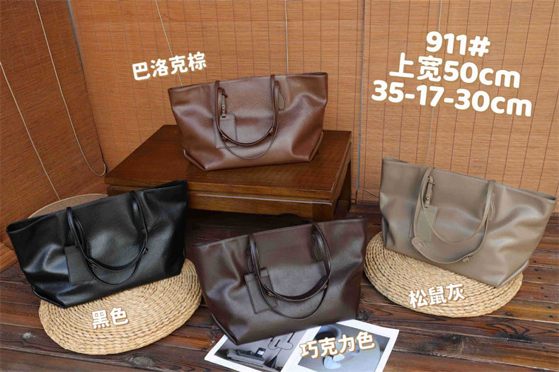 Thumbnail: BURMINSA Luxury 100% Genuine Leather Women Tote Bags Large Capacity Retro Laptop