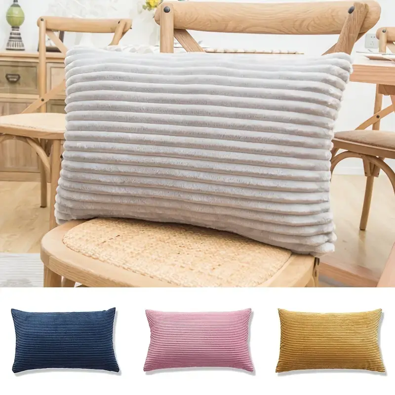 Thumbnail: Modern Solid Color Velvet Pillowcase for Home Decor 11.8x19.7 inches