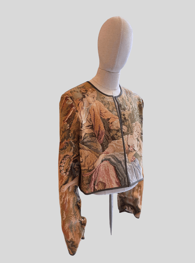 Thumbnail: Männer Jacke aus Vintage Gobelin "The touch", Seitenansicht