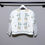 Thumbnail: Quilt Jacke oversized damen rosen stickerei weiss, Hinteransicht