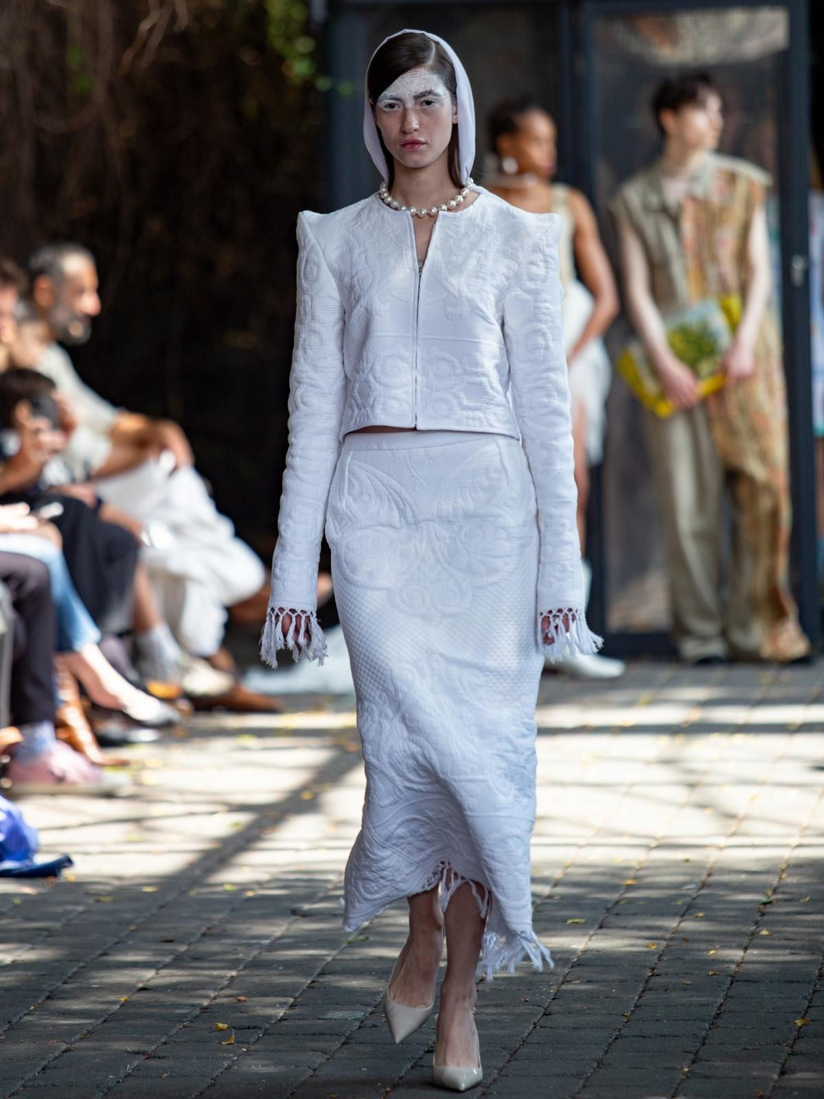 The White Pointy Jacquard Jacket