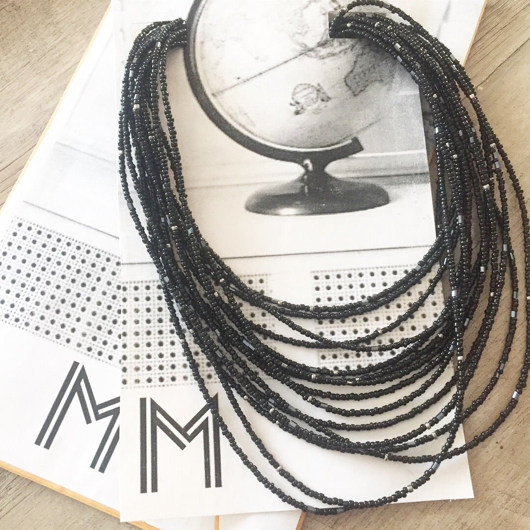 Black Beads Necklace