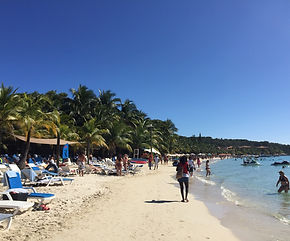 View of beach in West End of Roatan Honduras