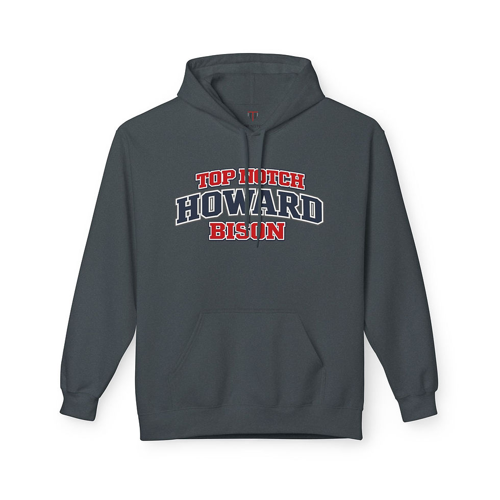 Thumbnail: Top Notch Howard Bison long sleeve dark gray sweatshirt drawstring hoodie with pocket