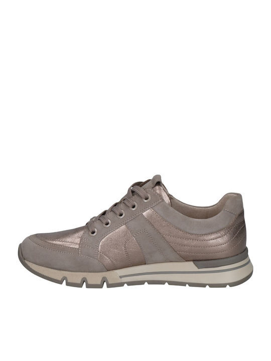 Basket femme Caprice 23768 en cuir taupe profil