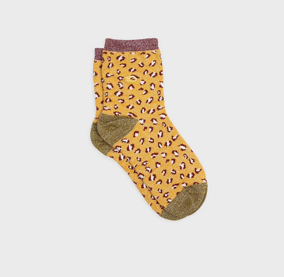 Billybelt - Chaussettes pailletées léopard - jaune