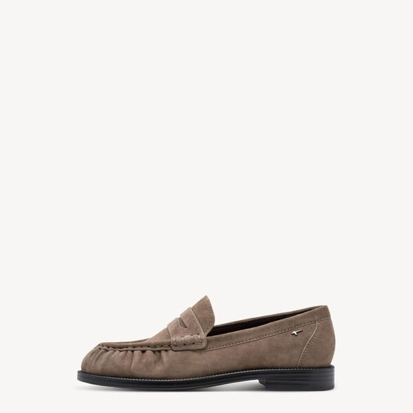Mocassin femme Tamaris 24251 en cuir taupe profil