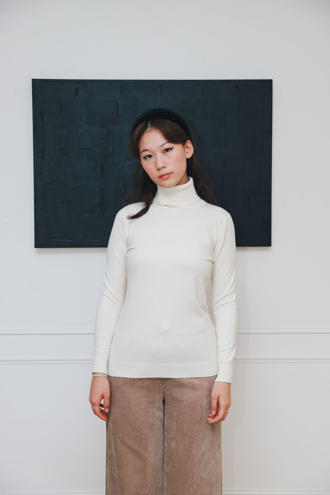 Pull Col roulé Blanc