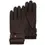 Miniature : Isotoner -Gants en cuir marron tactiles patte resserage