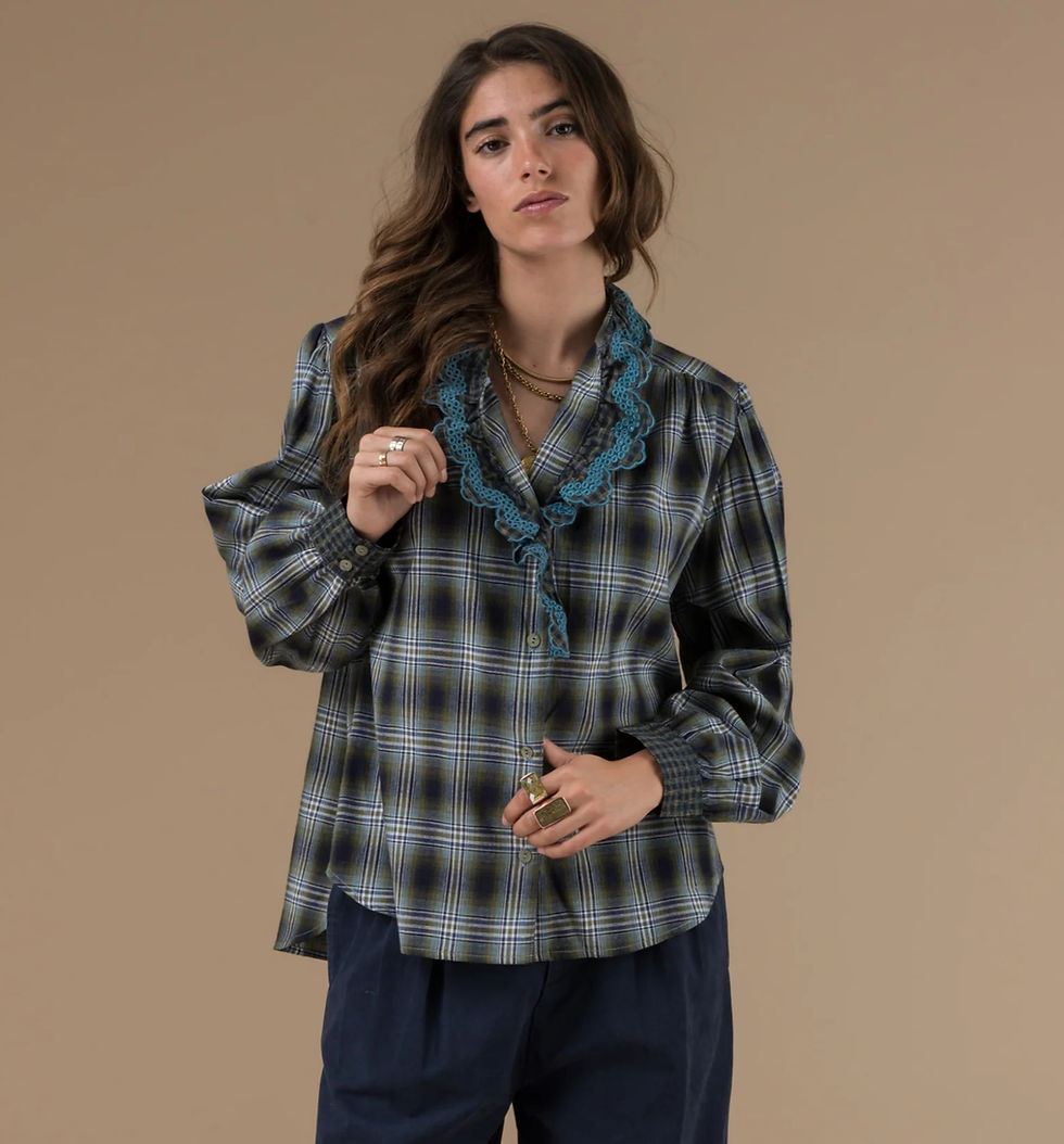 chemise Alya carreaux canard et vert