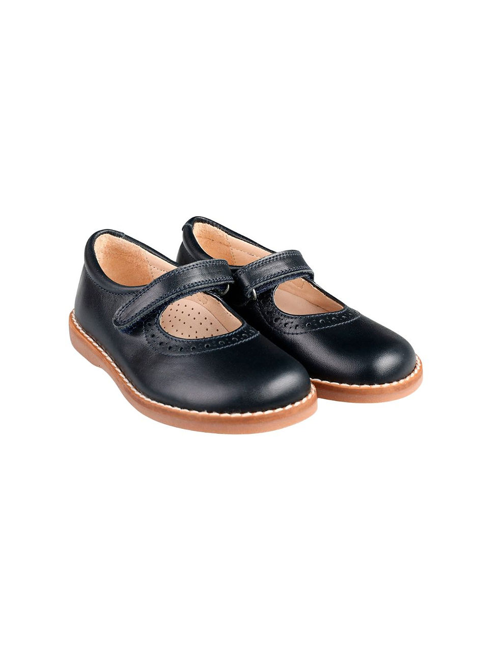 Miniature : Beberlis - Ballerine Alba à velcros en cuir marine