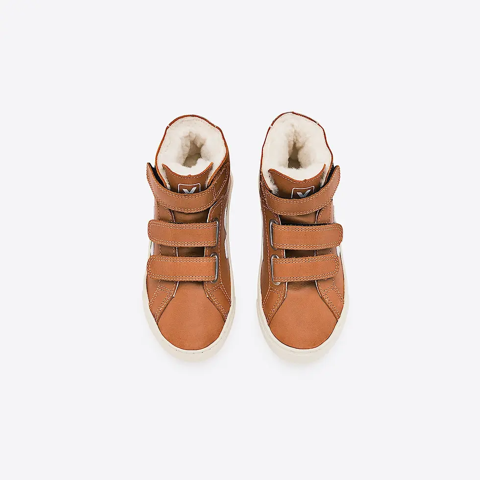 VEJA- Basket  montante ESPLAR MID FURED LEATHER TUILE
