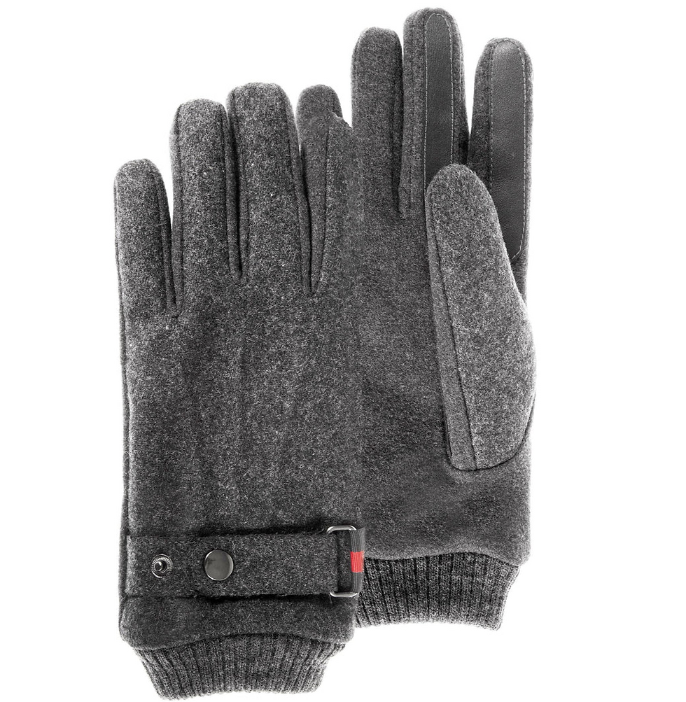 Isotoner -Gants tissus lainé gris