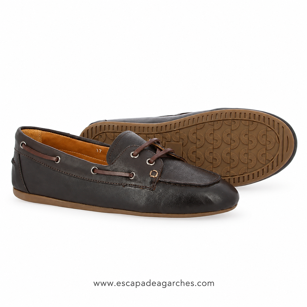 Miniature : Mocassin femme Aliwell Dova Moab en cuir marron foncé dessous