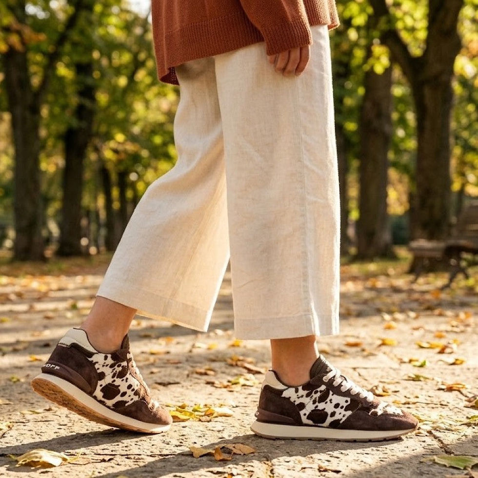 Basket femme HOFF City Print Brown imprimé animal porté