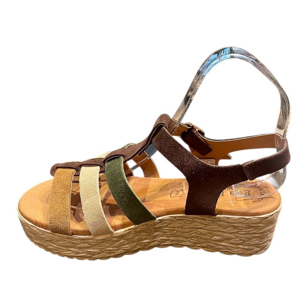 Miniature : Eva Frutos Sandale 722 marron kaki et beige