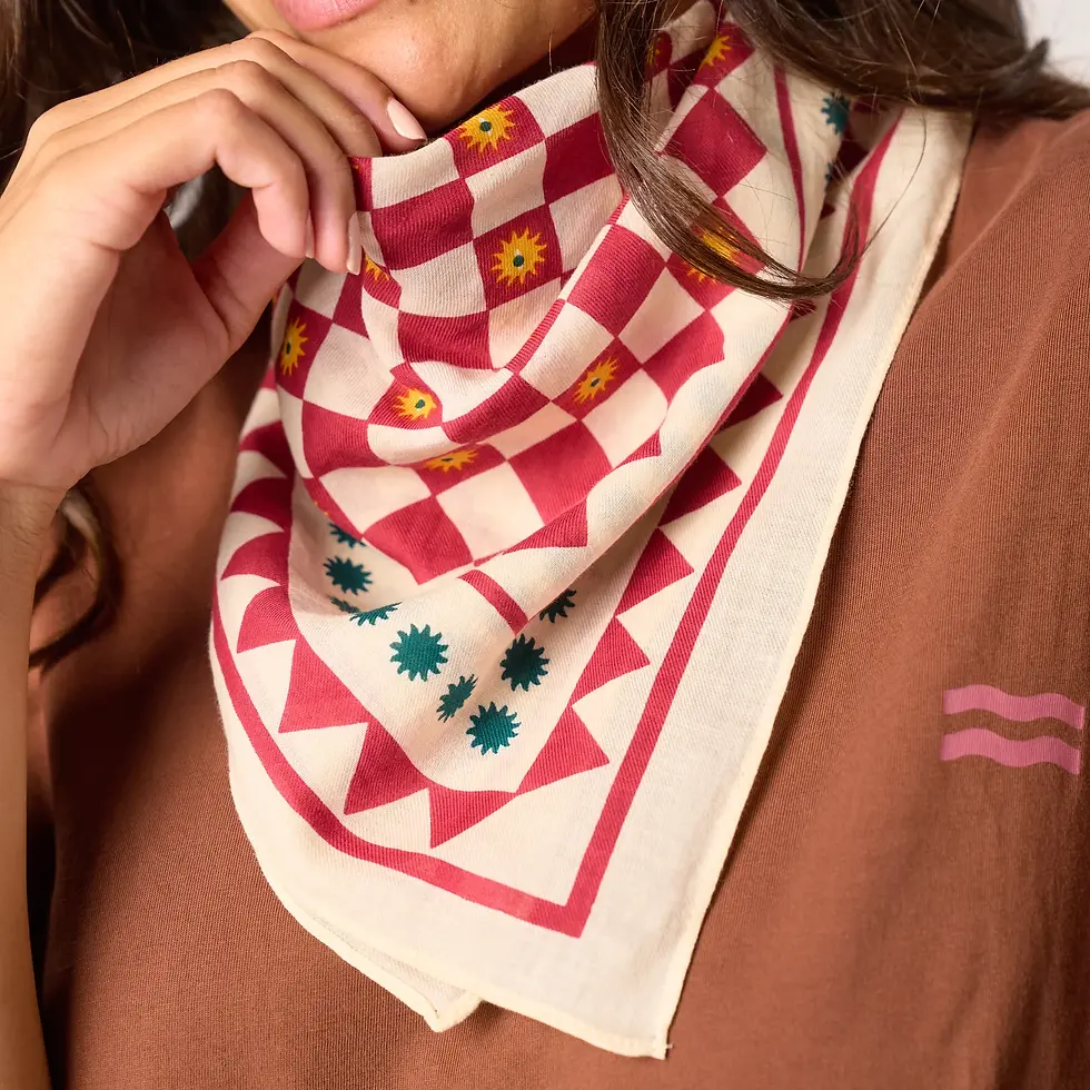 Miniature : Foulard ROMANE ecru en coton bio