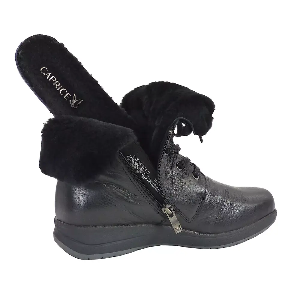 Caprice Bottine Fourrée Noir 26150