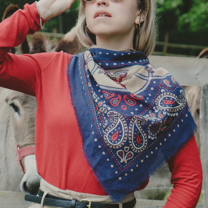 Lecomte Flament Foulard  Rodeo Navy