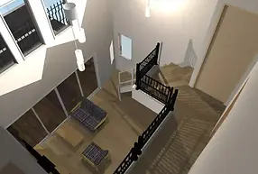 大きな吹き抜けのある家