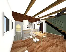 京都の注文住宅　スタイリッシュモダンハウスのLDK