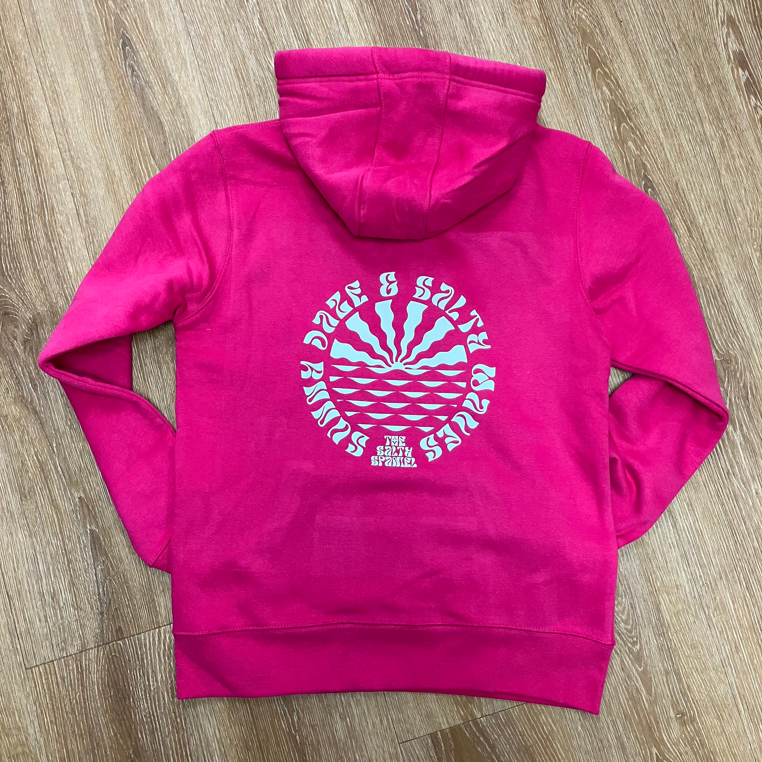 Sunny Daze and Salty Waves Hoodie - Hot Pink
