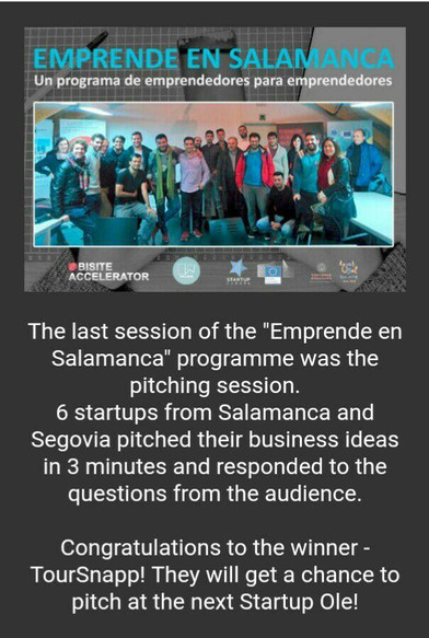 TourSnapp, winner at Startup Pitch Competition.