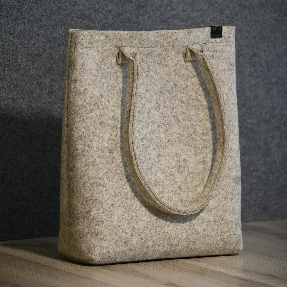 Thumbnail: Medium Scandinavian Wool Felt Handbag – Minimalist Handmade Tote Bag
