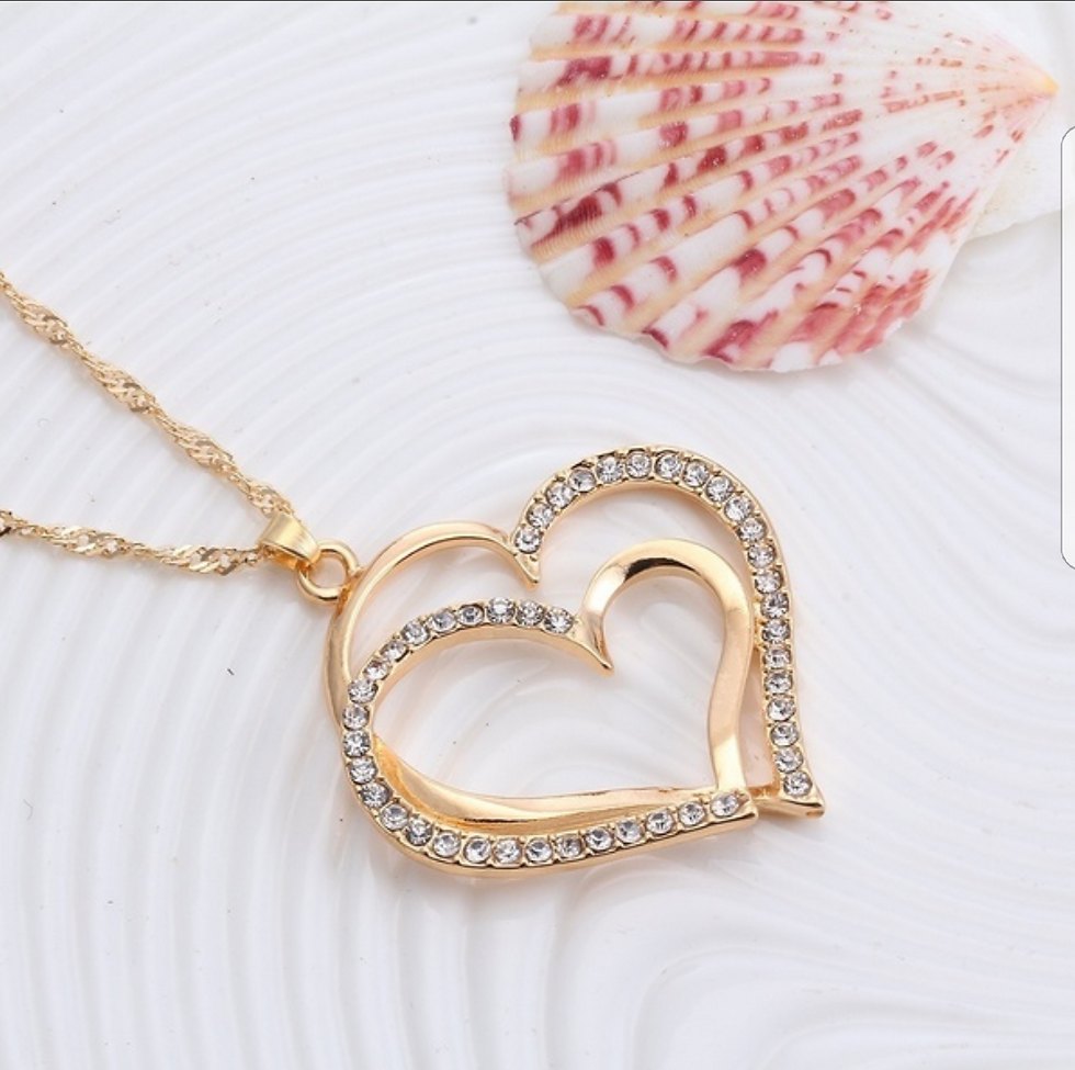 Thumbnail: RAPRINCESS.  Heart crystal Necklace and Earring set