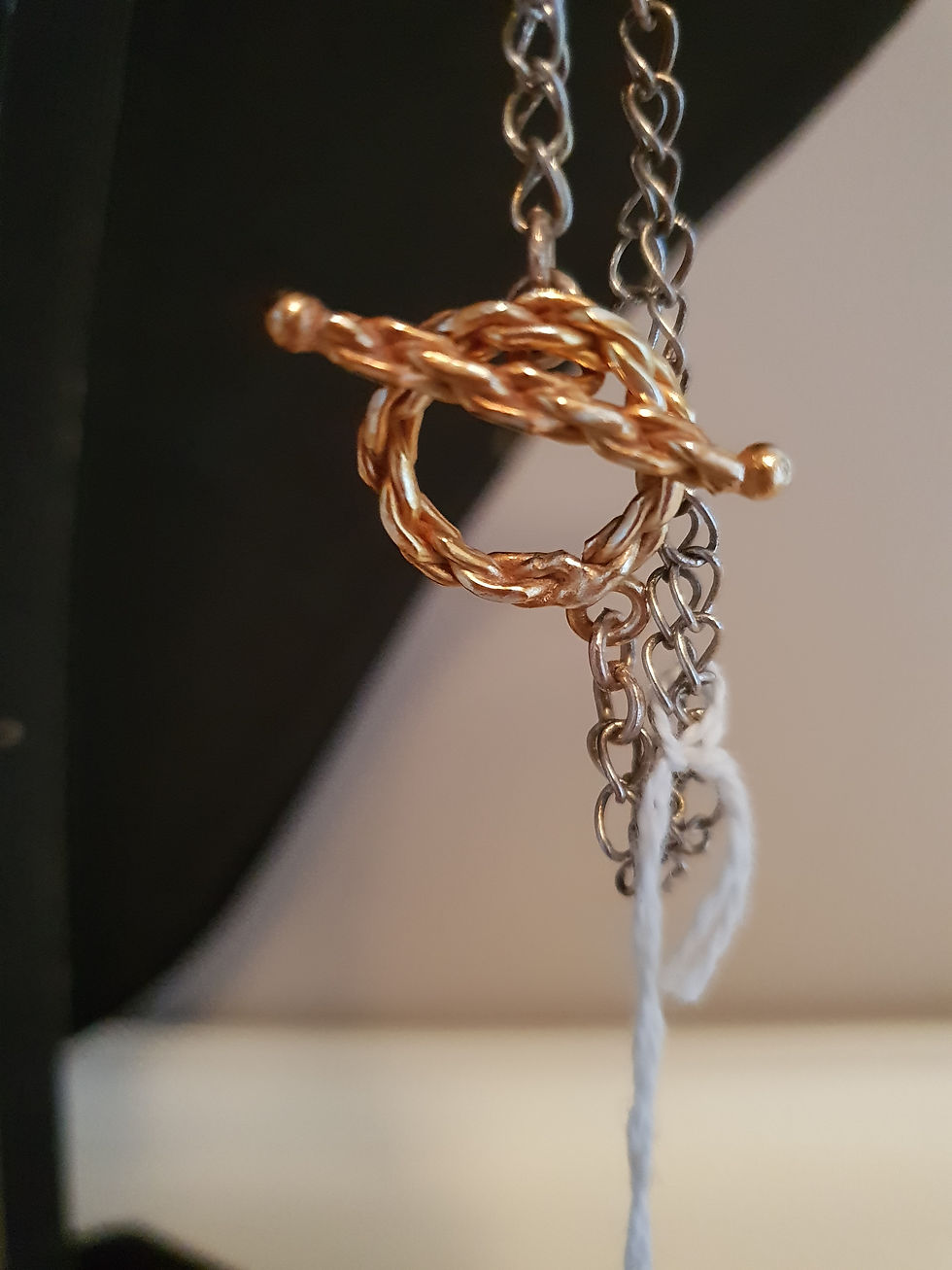 Thumbnail: Beautiful Black Onyx, Crystal and Green Agate gemstone necklace