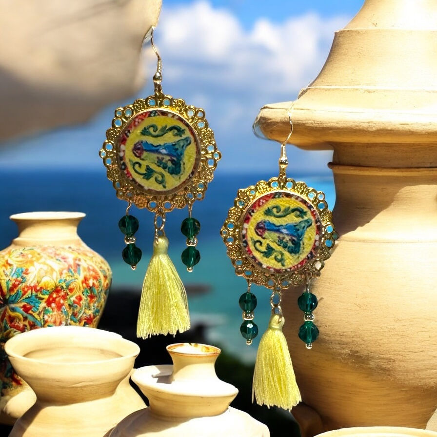 Sicilian Pottery Design Earrings 