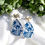 Thumbnail: Blue Lilly Design Drop Earrings 