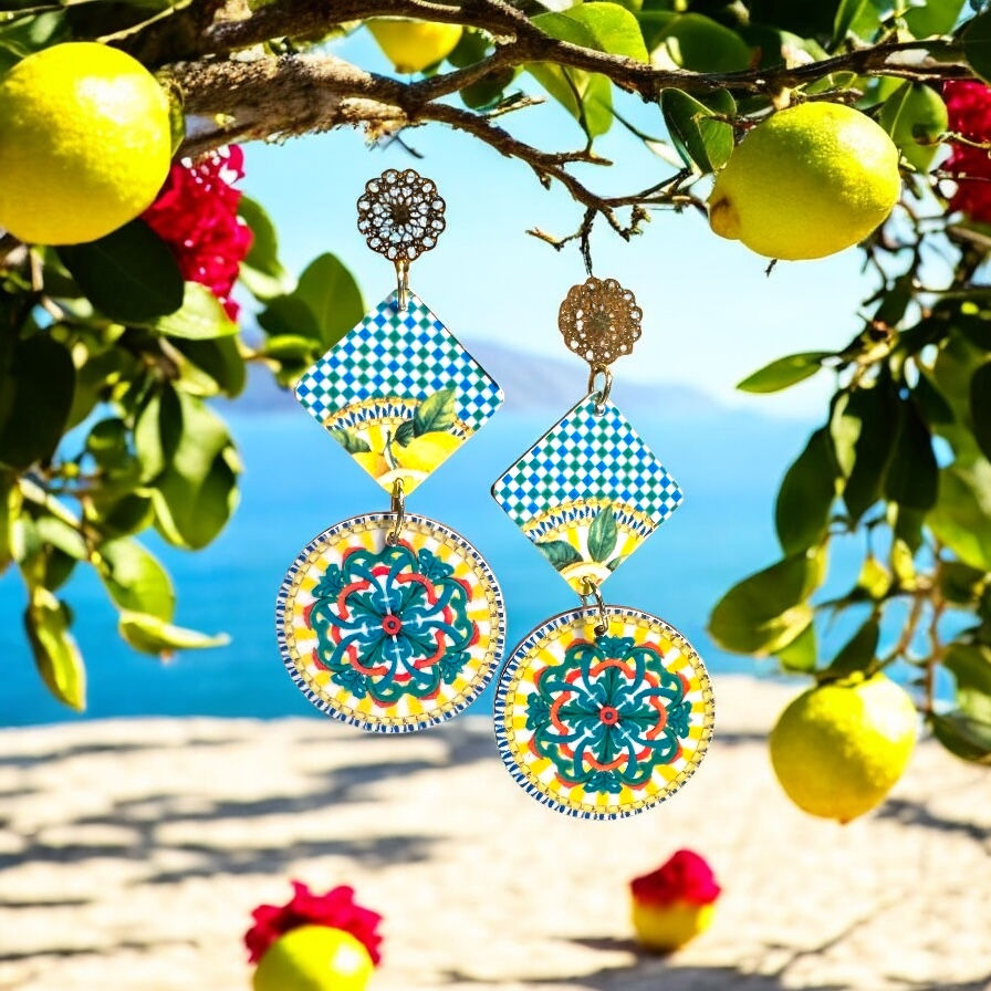 Amalfi Pottery Design Earrings 