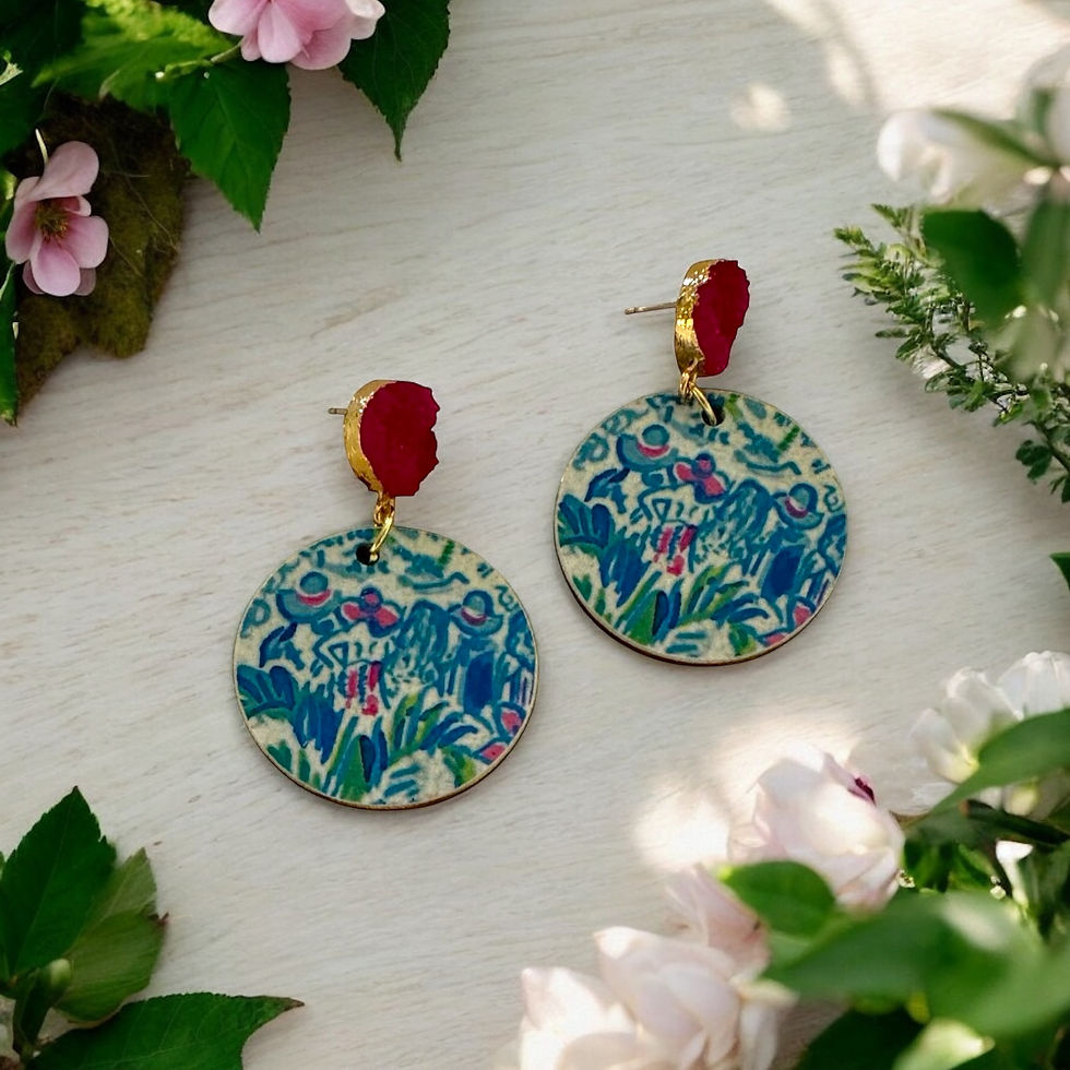 Lilly Inspired Round Drop  Earrings