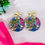 Thumbnail: Tropical Florida Town Round Drop Earrings 